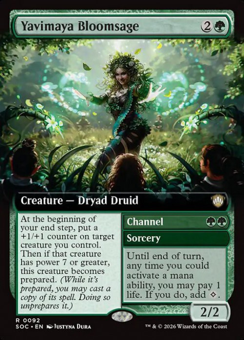 MtG Secrets of Strixhaven Commander Rare Yavimaya Bloomsage // Channel #92 Extended Art、ToyWiz、kayou