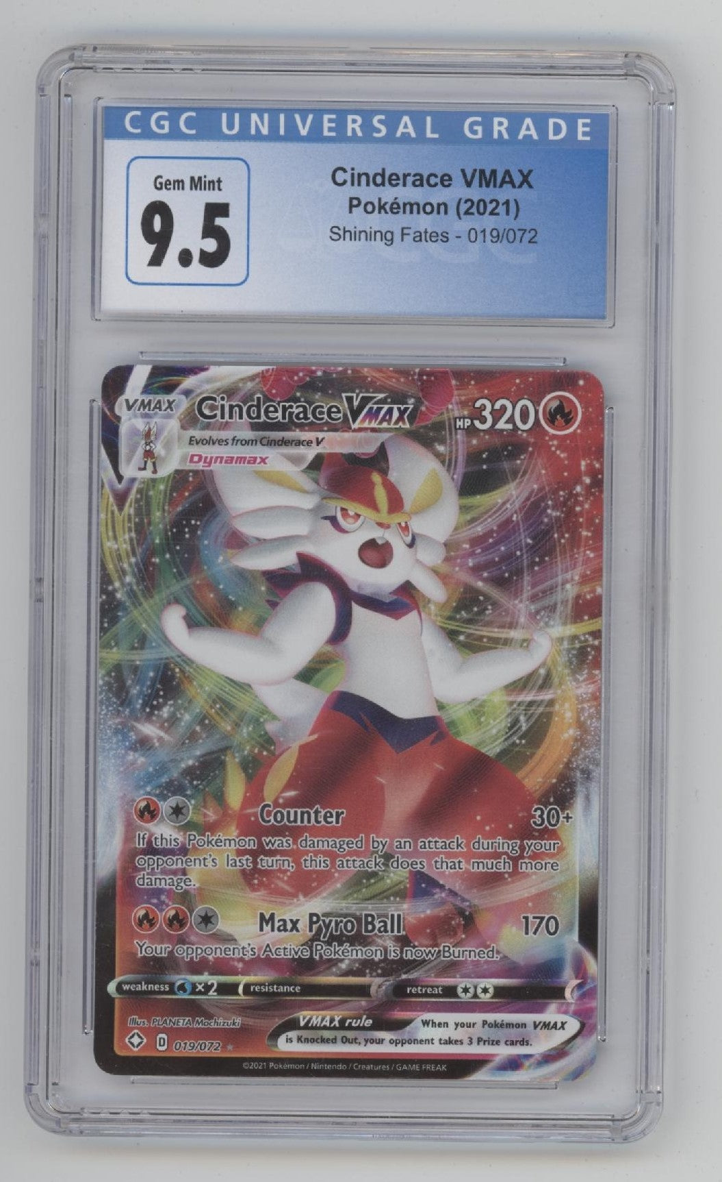 Cinderace VMAX Pokemon Shining Fates #019 CGC 9.5、Collector Store LLC Gaming、kayou