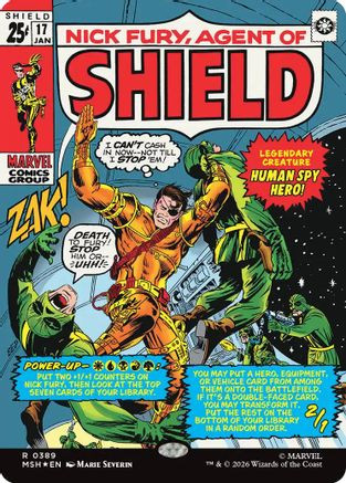 Nick Fury, Agent of SHIELD (Borderless) (0389) (MSH-389) - Marvel Super Heroes Foil、Wizards of the Coast、kayou
