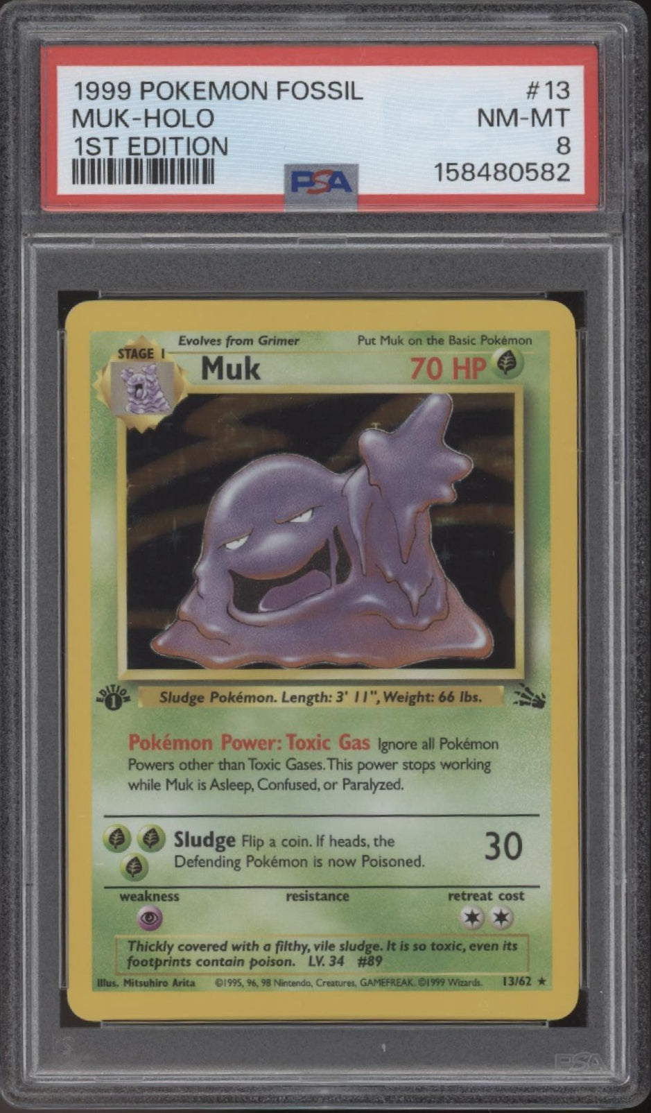 Muk Pokemon Fossil Holo 1st Edition #13 PSA 8、Collector Store LLC Gaming、kayou
