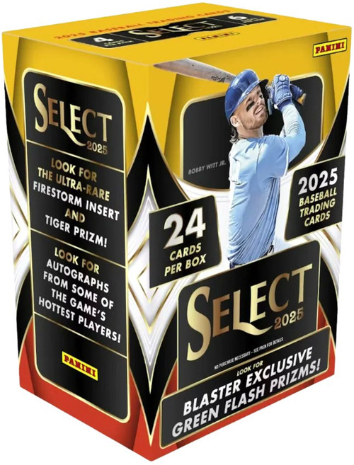 MLB Panini 2025 Select Baseball Trading Card BLASTER Box 6 Packs, Green Flash Prizms!、ToyWiz、kayou