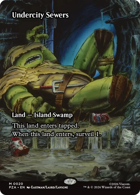 Undercity Sewers (Borderless Source Material) | Teenage Mutant Ninja Turtles Source Material、Magic: The Gathering、kayou