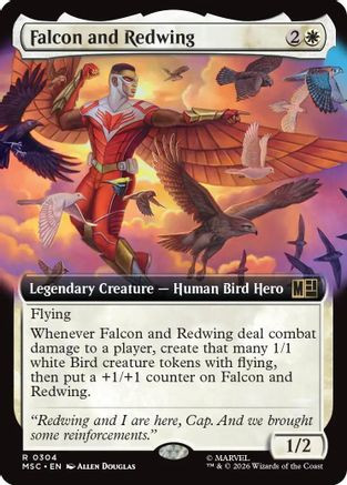 Falcon and Redwing (Extended Art) (MSC-304) - Commander: Marvel Super Heroes、Wizards of the Coast、kayou