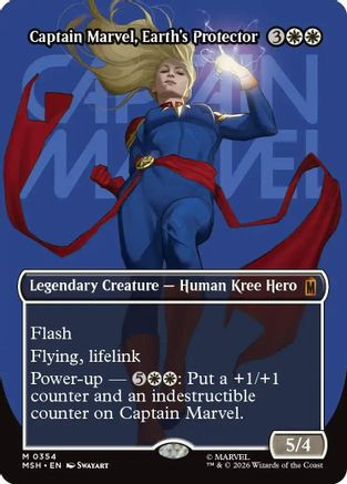 Captain Marvel, Earth's Protector (Borderless) (0354) (MSH-354) - Marvel Super Heroes、Wizards of the Coast、kayou