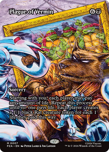 Plague of Vermin (Borderless Source Material) | Teenage Mutant Ninja Turtles Source Material、Magic: The Gathering、kayou
