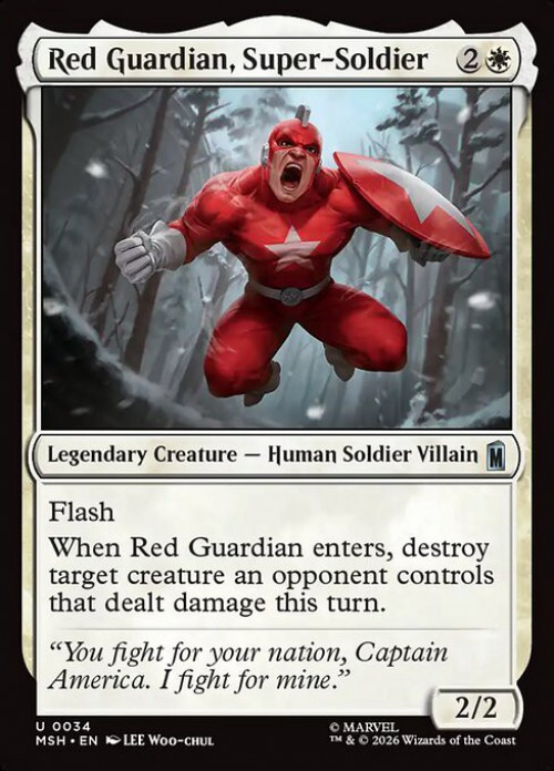 MtG Marvel Super Heroes Uncommon Red Guardian, Super-Soldier #34、ToyWiz、kayou