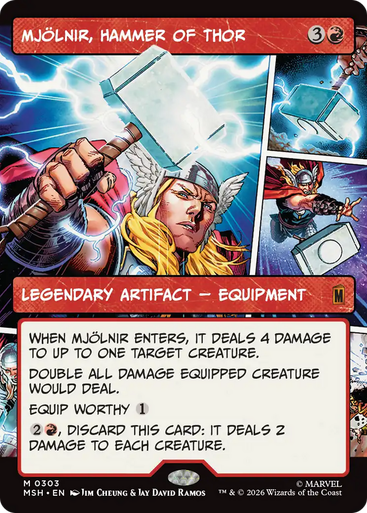 Mjolnir, Hammer of Thor (Borderless Panel Foil) | Marvel Super Heroes、Magic: The Gathering、kayou