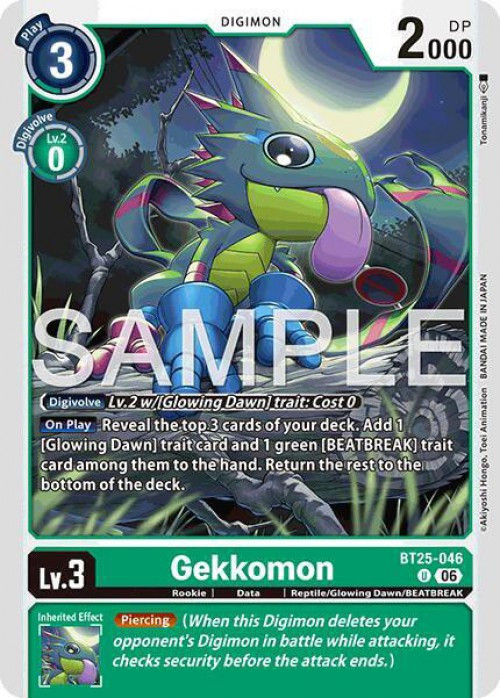 Digimon Trading Card Game Dual Revolution Uncommon Gekkomon BT25-046、ToyWiz、kayou