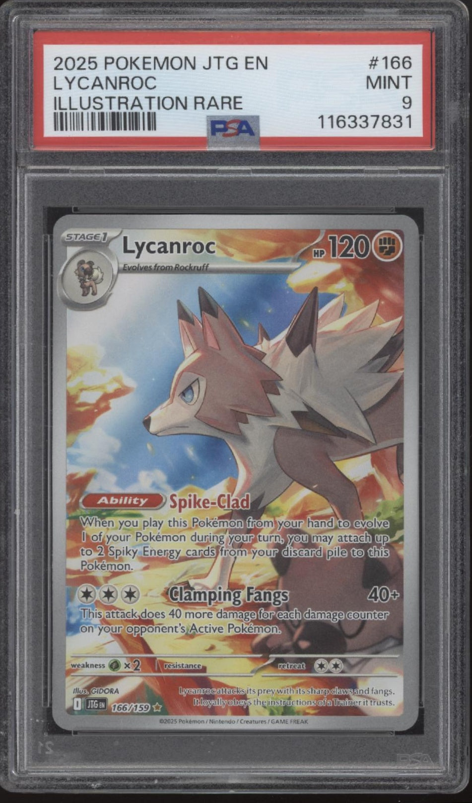 Lycanroc Pokemon Journey Together Illustration Rare #166 PSA 9、Collector Store LLC Gaming、kayou