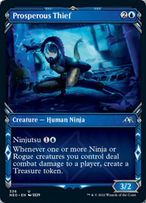 MtG Trading Card Game Kamigawa Neon Dynasty Uncommon Prosperous Thief #336 Showcase FOIL、ToyWiz、kayou