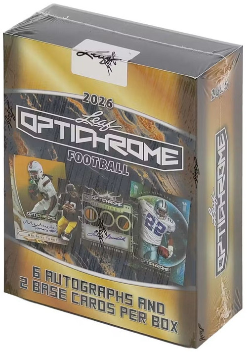 NFL Leaf 2026 Optichrome Football Trading Card HOBBY Box 6 Autographs!、ToyWiz、kayou