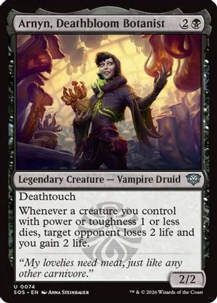 Arnyn, Deathbloom Botanist (SOS-074) - Secrets of Strixhaven Foil、Wizards of the Coast、kayou