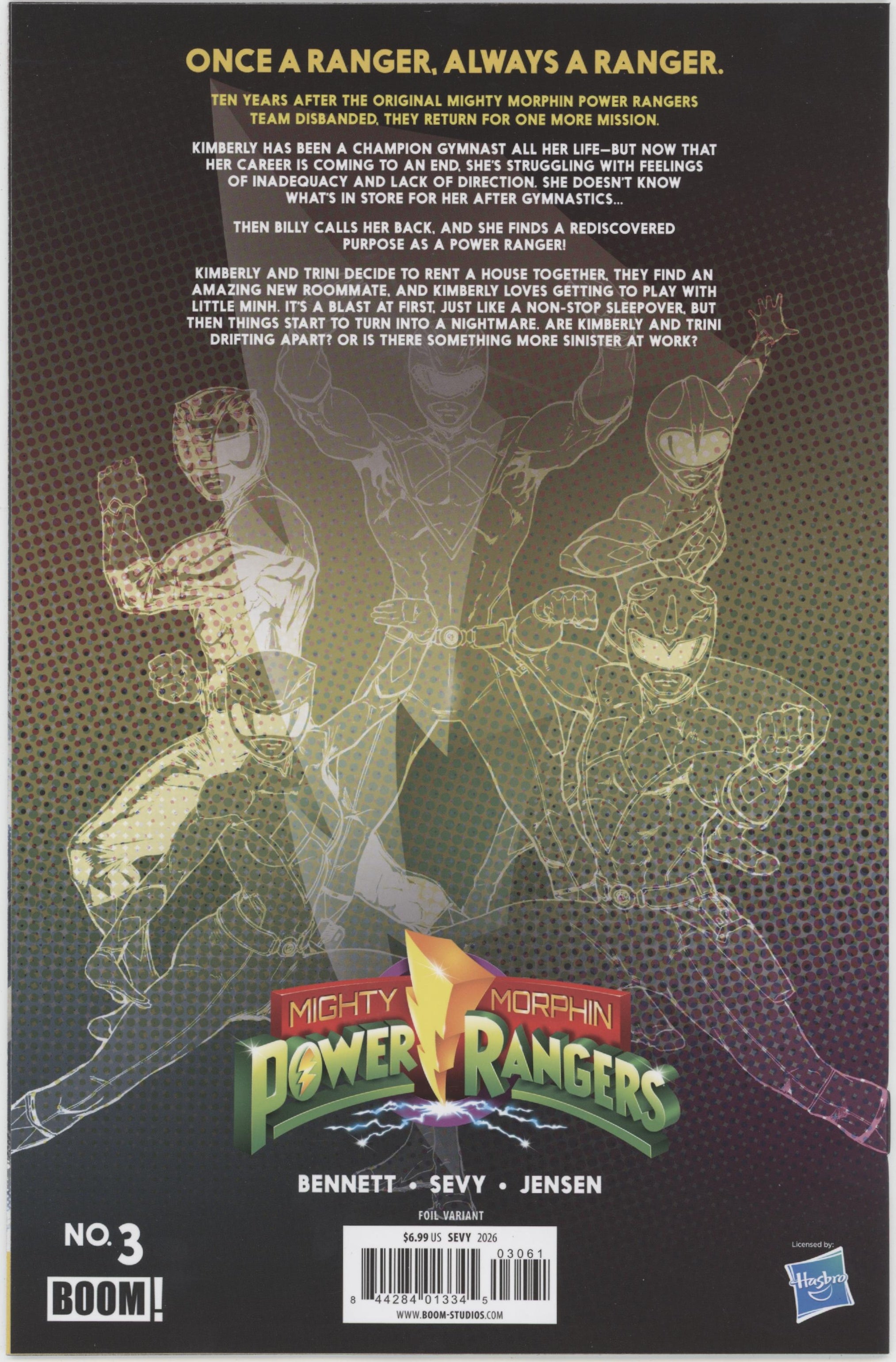Mighty Morphin Power Rangers (2026) #3 F 1 in 10 Variant Edition Foil Variant (Full Art, Foil, Sevy)、Boom! Entertainment、kayou