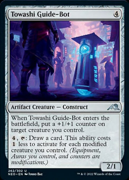 MtG Trading Card Game Kamigawa Neon Dynasty Uncommon FOIL Towashi Guide-Bot #262、ToyWiz、kayou