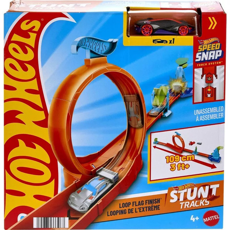 Hot Wheels Stunt Tracks Loop Flag Finish Diecast Car Track Set、ToyWiz、kayou