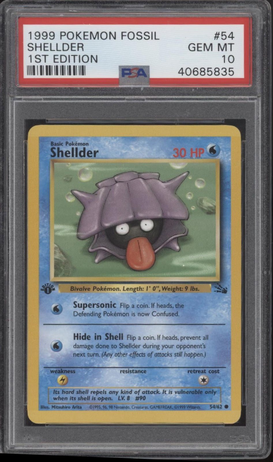 Shellder Pokemon Fossil 1st Edition #54 PSA 10、Collector Store LLC Gaming、kayou
