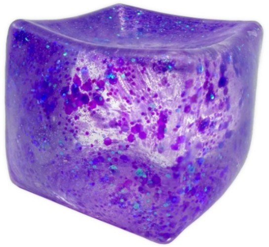 Jumbo Squishy Cube PURPLE 3-Inch Squeeze Toy、ToyWiz、kayou