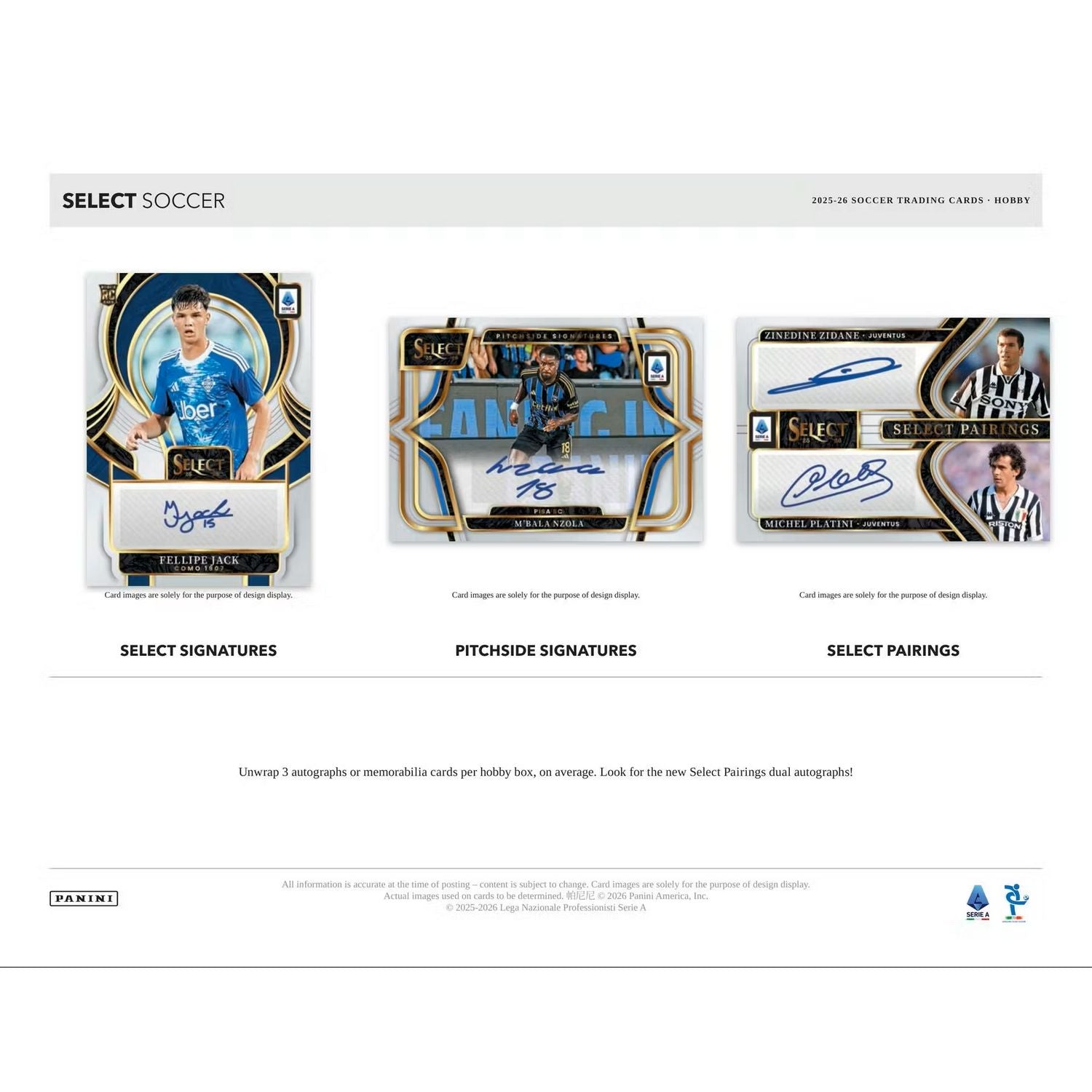 2025-26 Panini Select Serie A Soccer Hobby Box、Panini、kayou