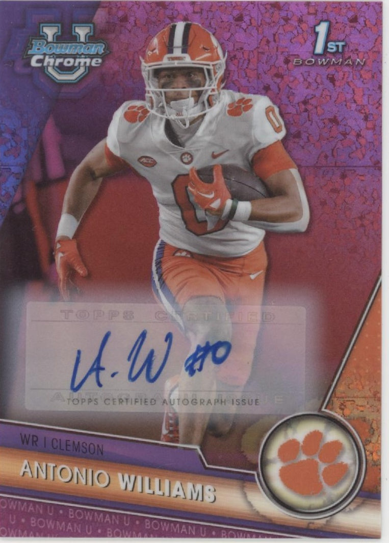 Antonio Williams 2023 Chrome University Fuchsia Mini Diamond Refractor Auto /150、Collector Store LLC、kayou