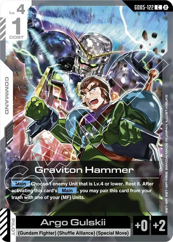 Gundam Trading Card Game Freedom Ascension Common Graviton Hammer GD05-122、ToyWiz、kayou