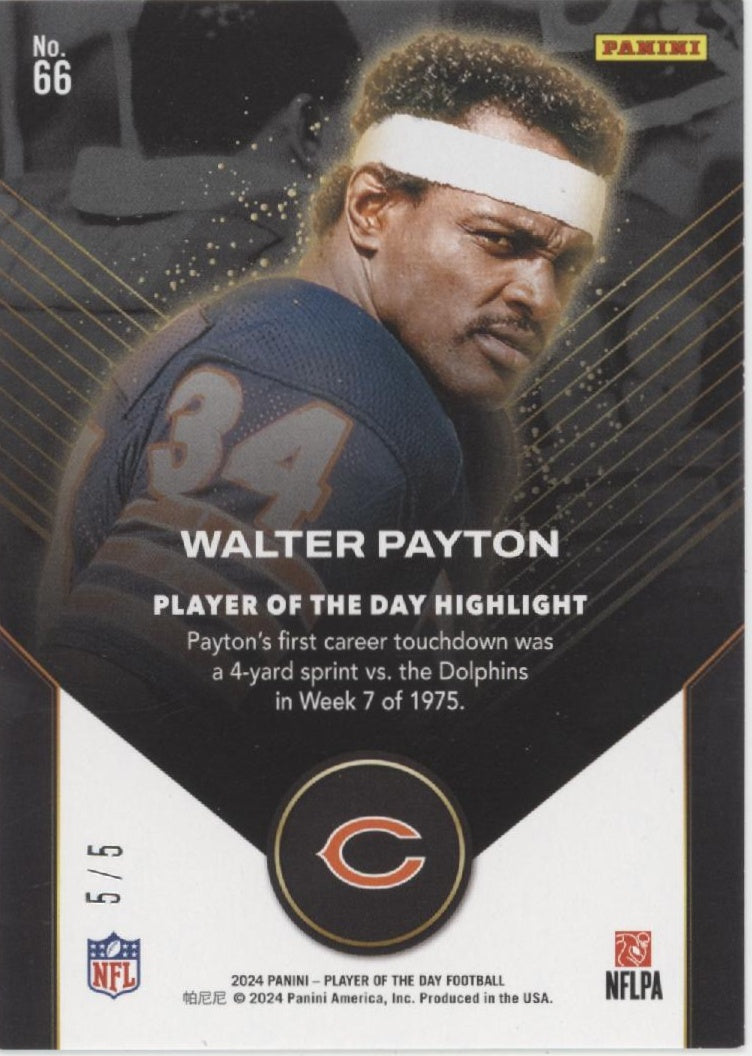 Walter Payton 2024 Panini Player of the Day 5/5 #66、Collector Store LLC、kayou