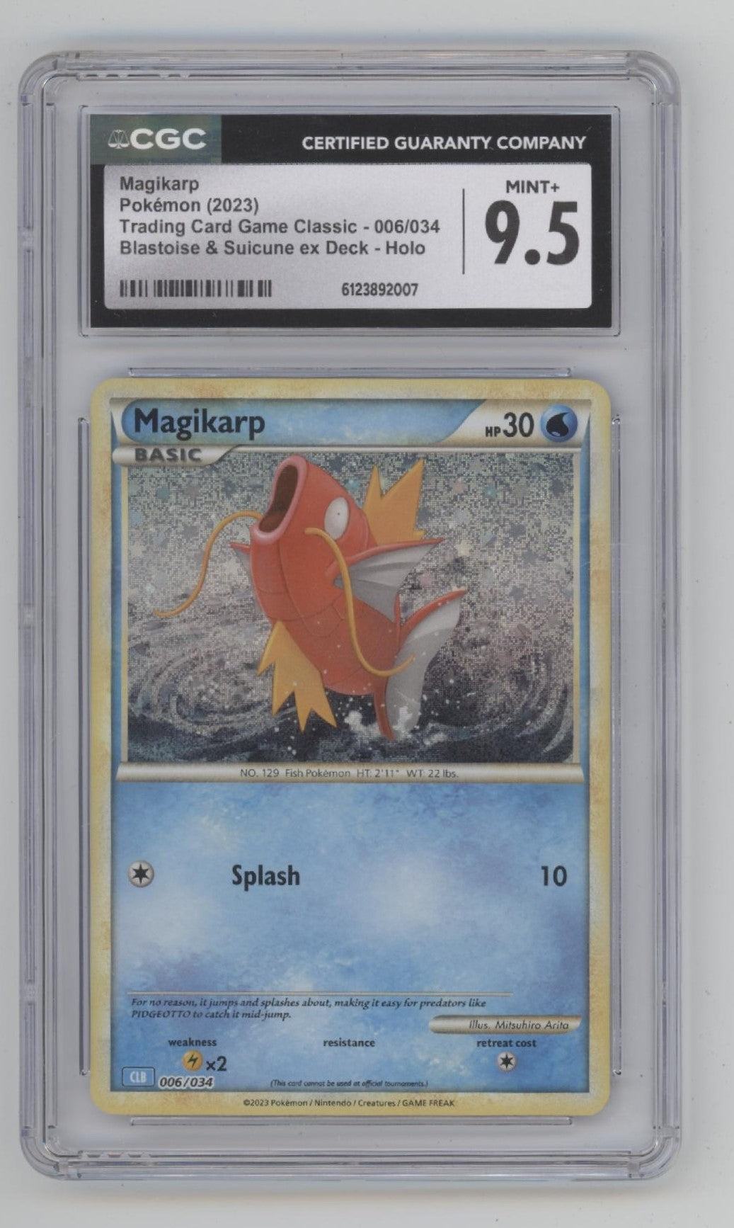 Magikarp Pokemon Blastoise & Suicune ex Deck Holo #006 CGC 9.5、Collector Store LLC Gaming、kayou