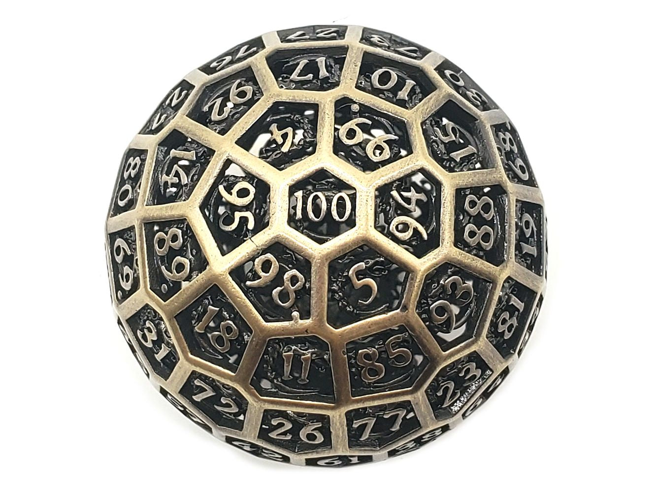 Old School Dice: Hollow Metal 50mm D100 Dragon's Head - Ancient Gold、Old School Dice & Accessories、kayou