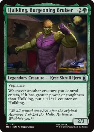 Hulkling, Burgeoning Bruiser (MSH-173) - Marvel Super Heroes Foil、Wizards of the Coast、kayou