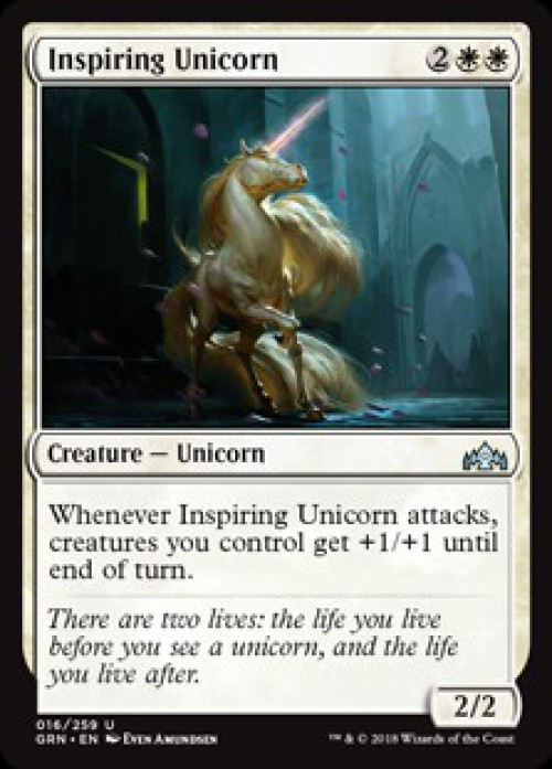 MtG Trading Card Game Guilds of Ravnica Uncommon FOIL Inspiring Unicorn #16、ToyWiz、kayou