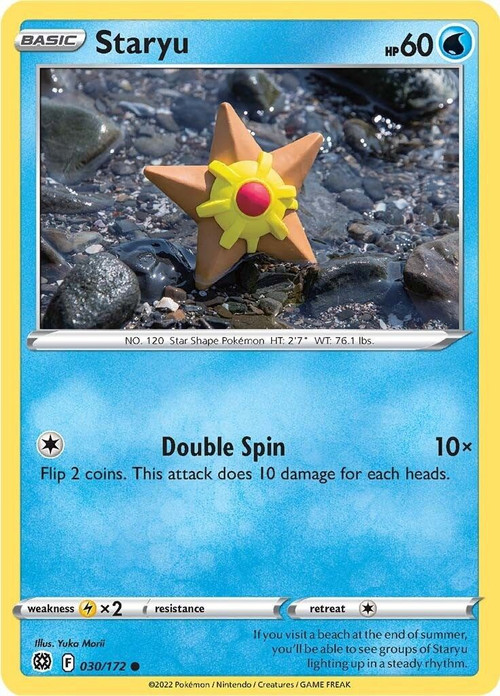 Pokemon Trading Card Game Sword & Shield Brilliant Stars Common Staryu #30 Reverse Holo、ToyWiz、kayou