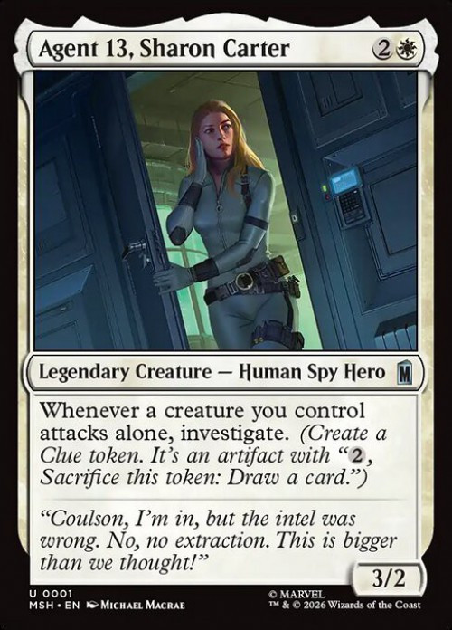 MtG Marvel Super Heroes Uncommon FOIL Agent 13, Sharon Carter #1、ToyWiz、kayou