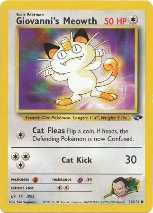 Pokemon Gym Challenge Common Giovanni's Meowth #74 1st Edition、ToyWiz、kayou