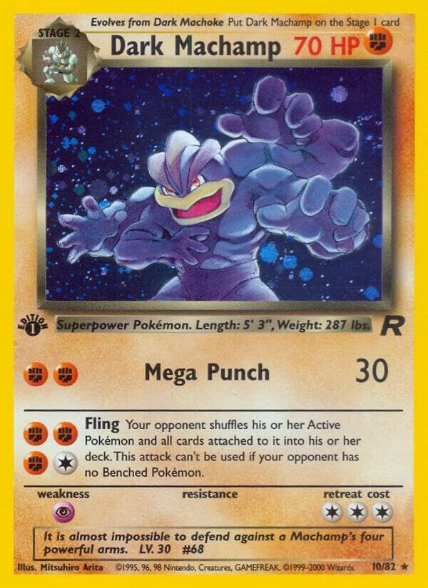 Pokemon Team Rocket Holo Rare Dark Machamp #10 1st Edition Moderately Played、ToyWiz、kayou