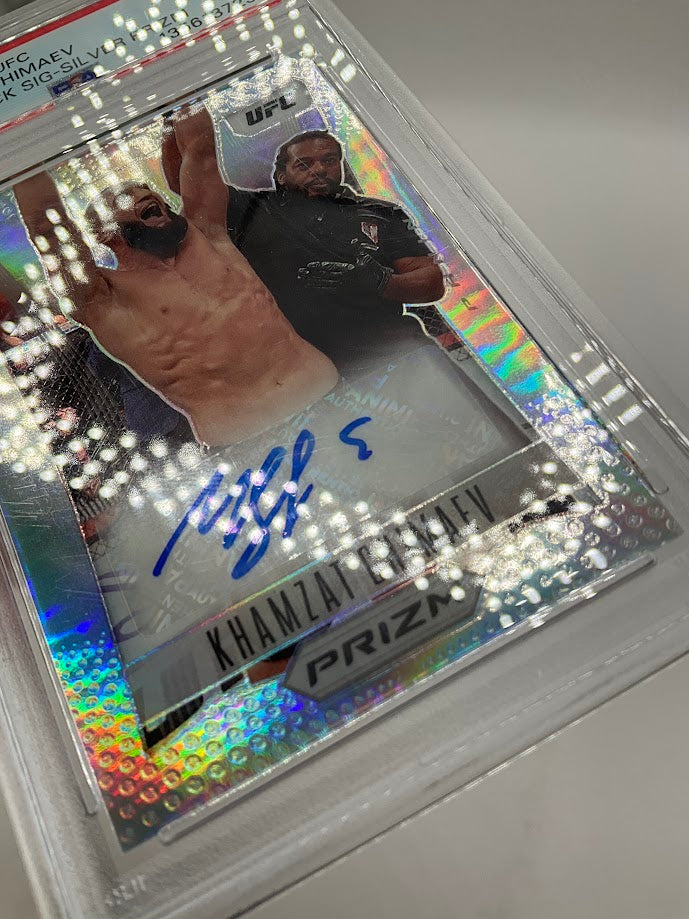 Khamzat Chimaev 2023 Panini Prizm Throwback Signature Silver Prizm Auto PSA 9、Collector Store LLC、kayou