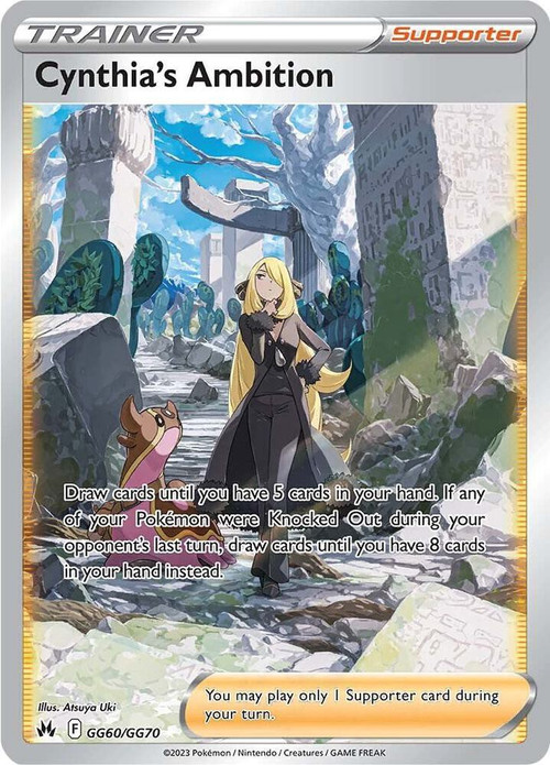 Pokemon Trading Card Game Crown Zenith Ultra Rare Cynthia's Ambition GG60 Galarian Gallery Lightly Played、ToyWiz、kayou