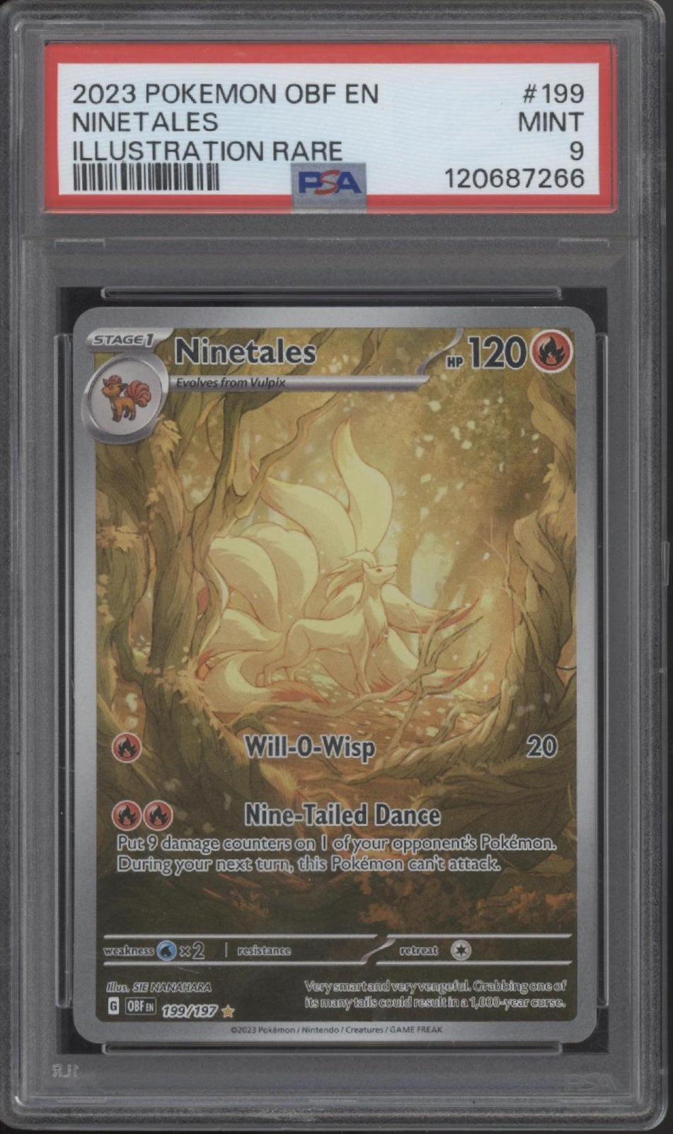 Ninetales Pokemon Obsidian Flames Illustration Rare #199 PSA 9、Collector Store LLC Gaming、kayou