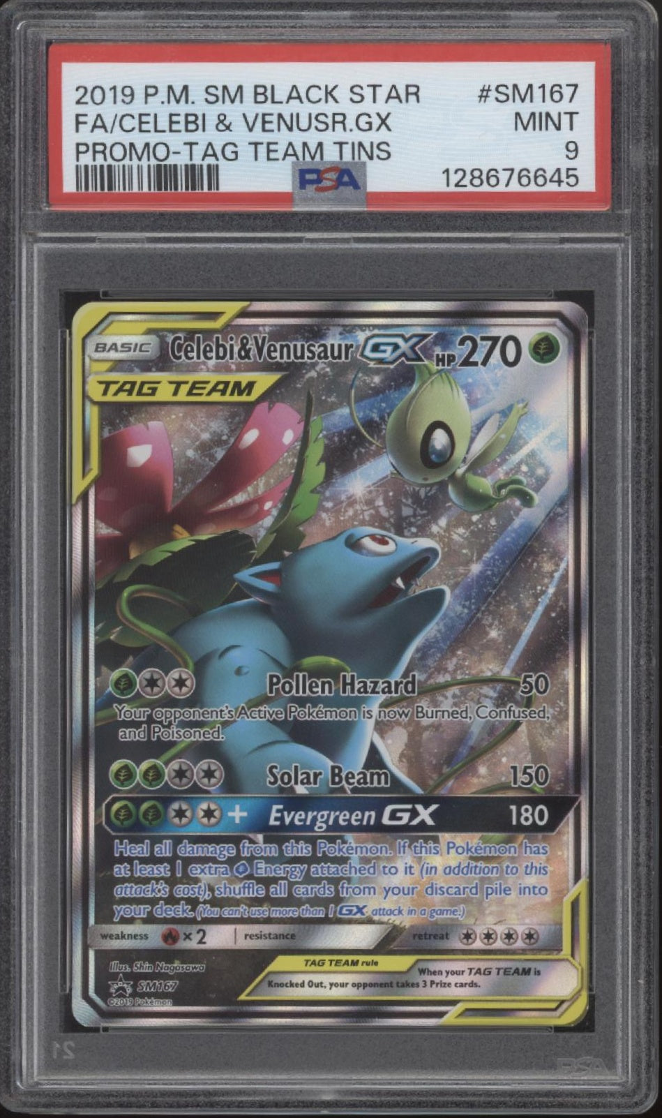 Celebi & Venusaur GX Pokemon Tag Team Tins Promo Full Art #SM167 PSA 9、Collector Store LLC Gaming、kayou