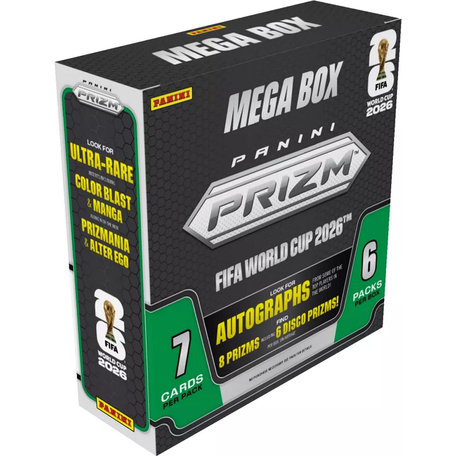 2026 Panini Prizm FIFA World Cup Retail Mega Box (Bronze Disco Prizms, Green and White Disco Prizms)、Panini、kayou