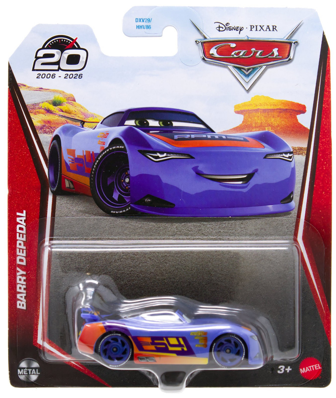 Disney / Pixar Cars 20th Anniversary Metal Barry DePedal Diecast Car、ToyWiz、kayou