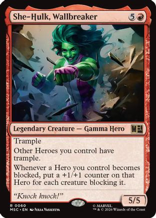She-Hulk, Wallbreaker (MSC-060) - Commander: Marvel Super Heroes、Wizards of the Coast、kayou