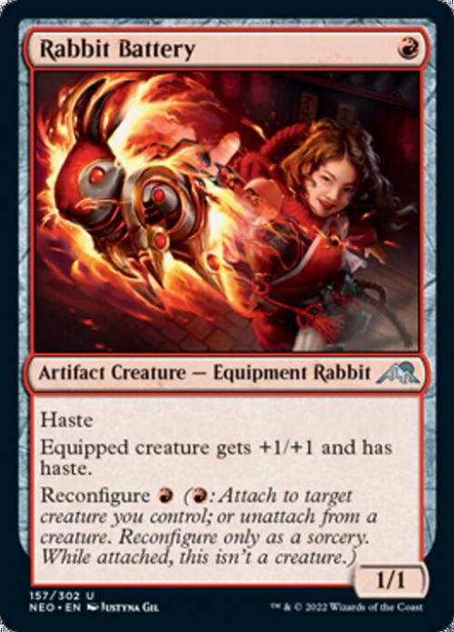 MtG Trading Card Game Kamigawa Neon Dynasty Uncommon FOIL Rabbit Battery #157、ToyWiz、kayou