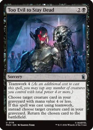 Too Evil to Stay Dead (MSH-118) - Marvel Super Heroes Foil、Wizards of the Coast、kayou