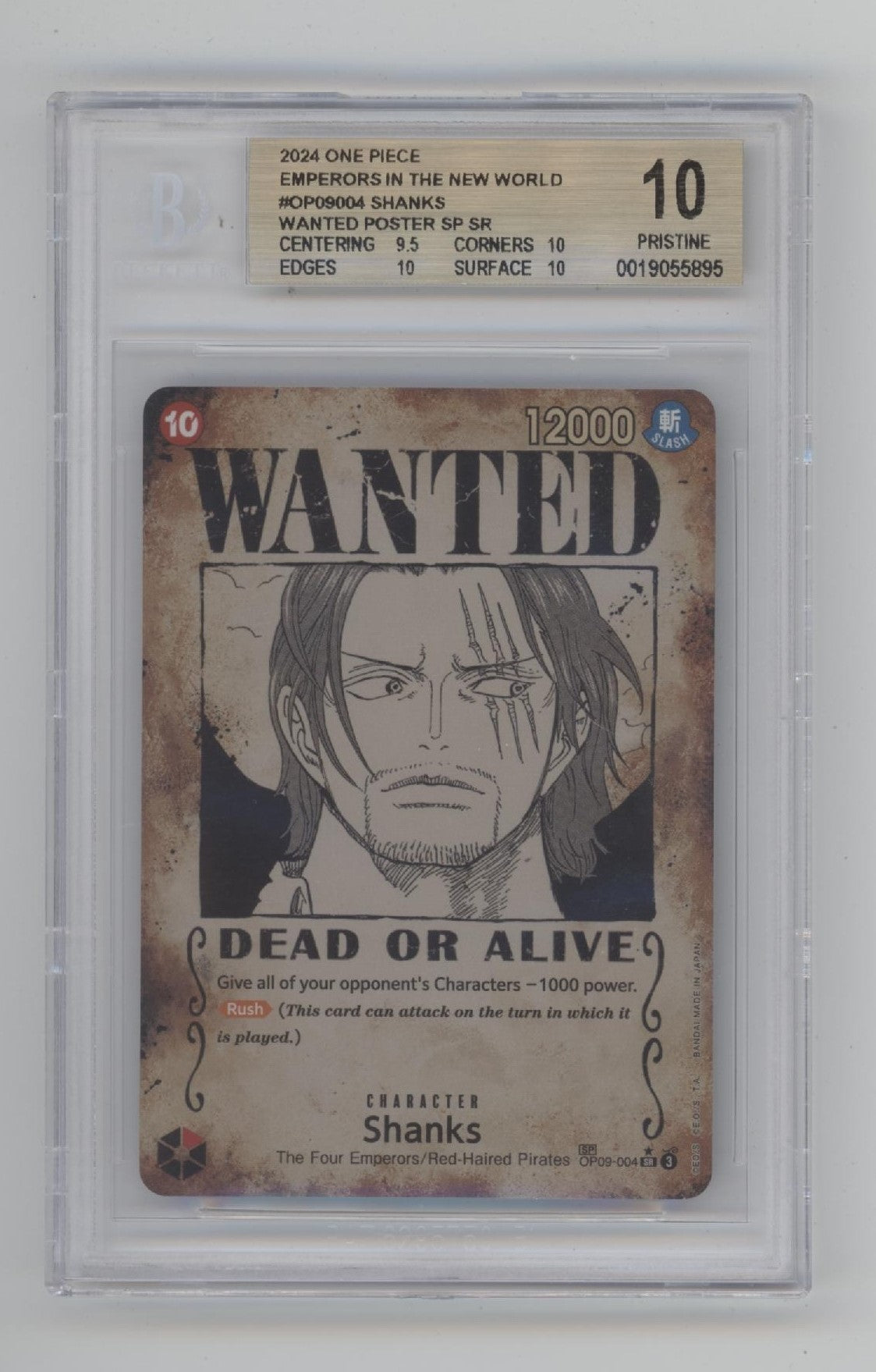 Shanks One Piece Emperors in the New World Wanted Alt Art Beckett 10 Pristine、Collector Store LLC Gaming、kayou