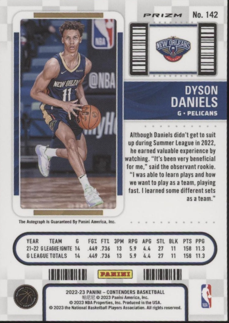 Dyson Daniels 2022-23 Panini Contenders Rookie Ticket Green Shimmer RC Auto、Collector Store LLC、kayou