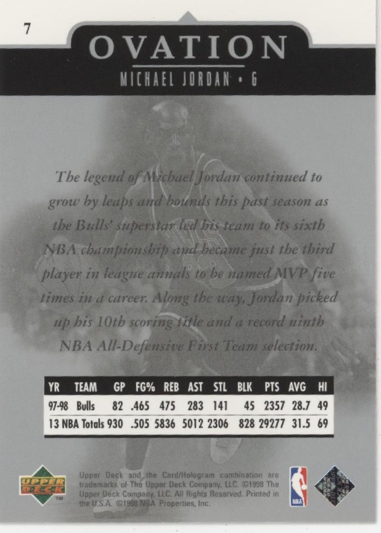 Michael Jordan 1998-99 Upper Deck Ovation #7、Collector Store LLC、kayou