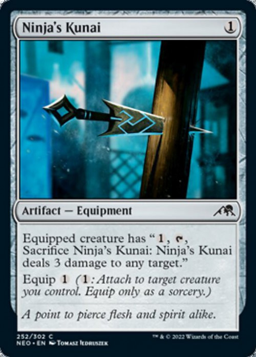 MtG Trading Card Game Kamigawa Neon Dynasty Common FOIL Ninja's Kunai #252、ToyWiz、kayou