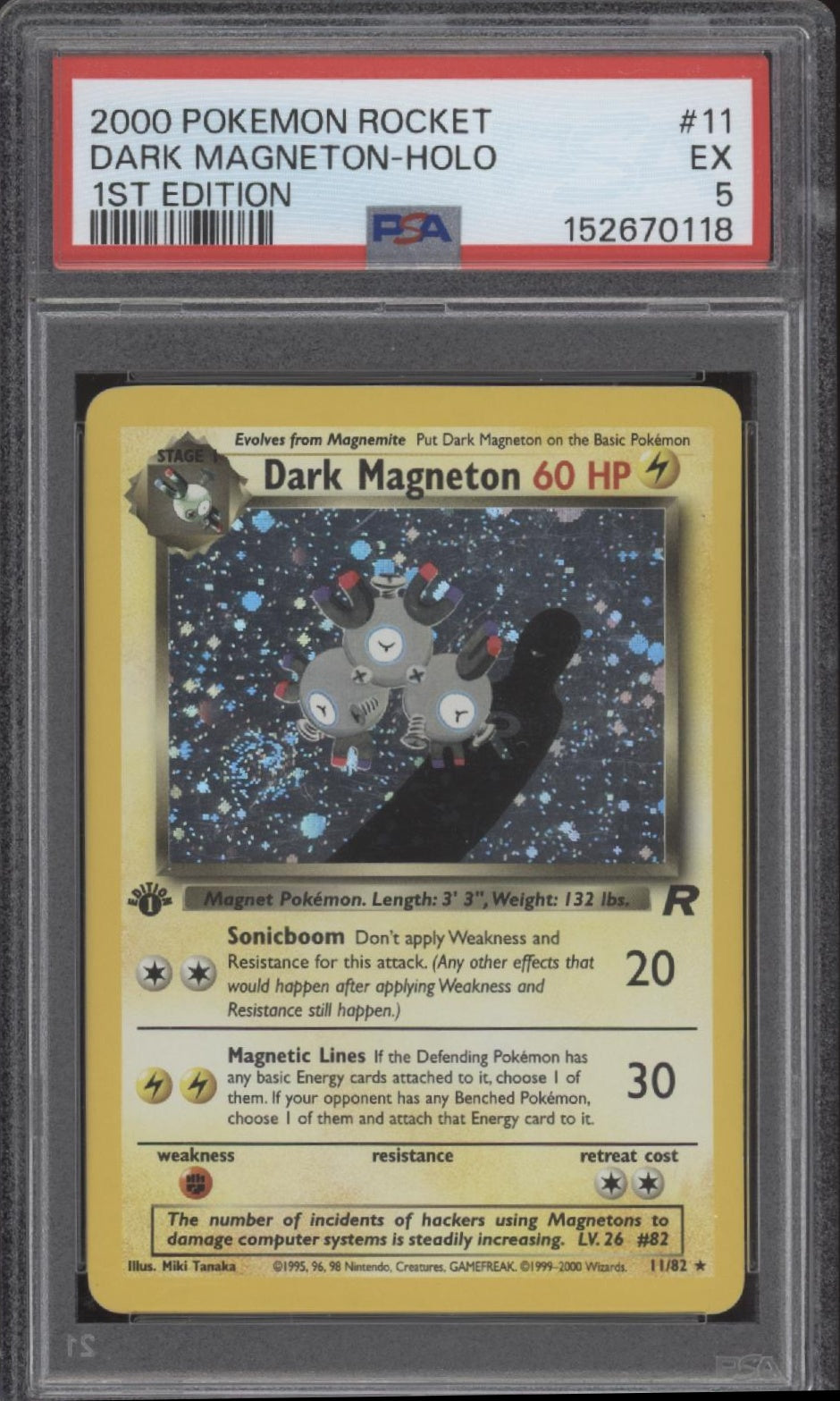 Dark Magneton Pokemon Team Rocket Holo 1st Edition #11 PSA 5、Collector Store LLC Gaming、kayou