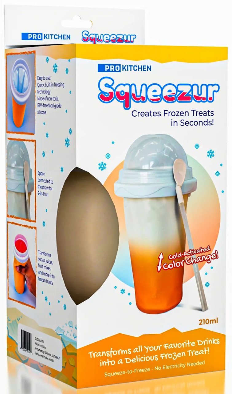 Pro Kitchen SQUEEZur ORANGE 210ML Instant Slushie Maker Color Change、ToyWiz、kayou