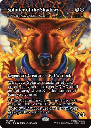Splinter of the Shadows - Ashcoat of the Shadow Swarm (Borderless) (PZA-006) - Teenage Mutant Ninja Turtles Eternal-Legal、Wizards of the Coast、kayou