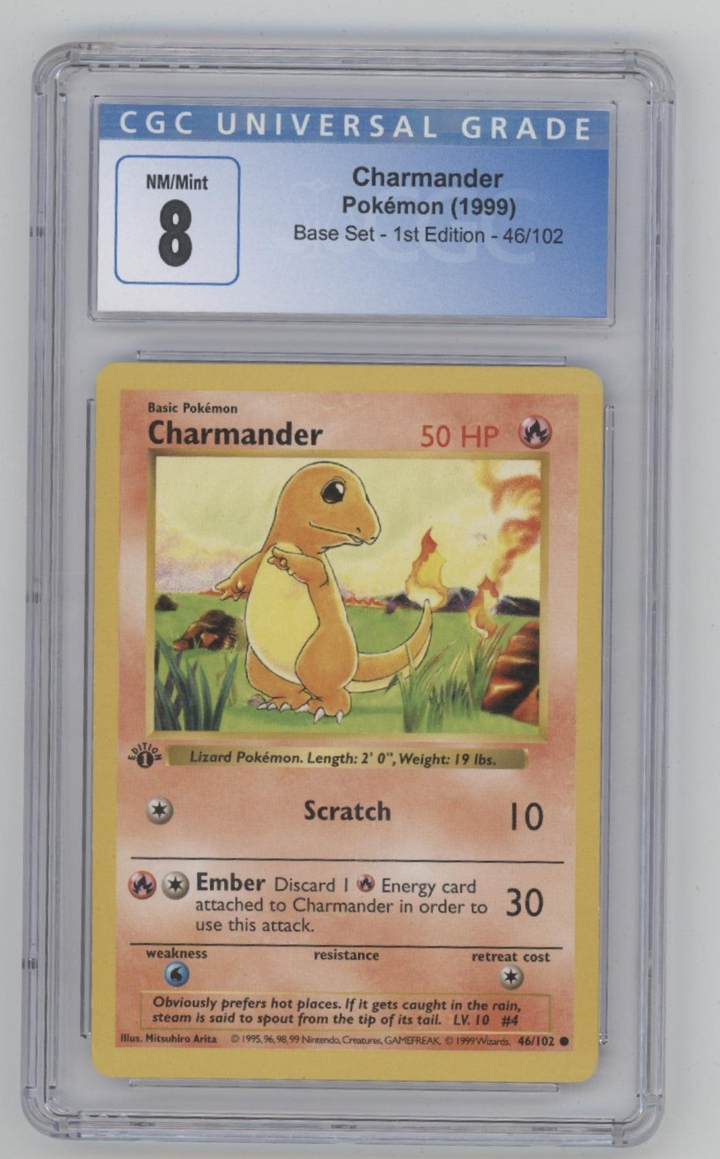 Charmander Pokemon Base Set 1st Edition #46 CGC 8、Collector Store LLC Gaming、kayou